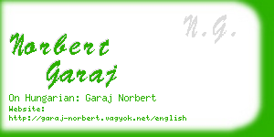 norbert garaj business card